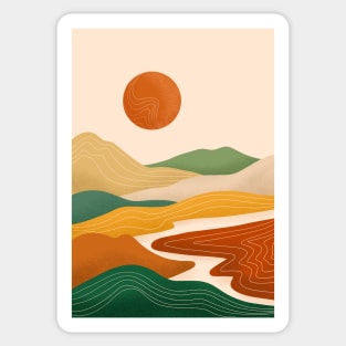 Modern Earthy Tones Mountains 17 Sticker